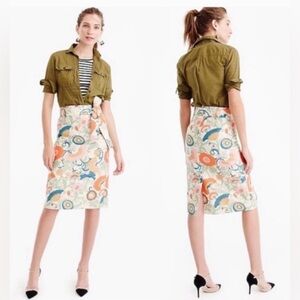 J.Crew | *Rare* Floral Print Pencil  Skirt | Multicolor | Size 0